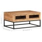 vidaXL Mesa de centro de madera maciza de acacia 90x60x40 cm vidaXL Mesa de centro de madera maciza de acacia 90x60x40 cm