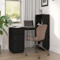 vidaXL Escritorio de madera maciza de pino negro 110x53x117 cm vidaXL Escritorio de madera maciza de pino negro 110x53x117 cm