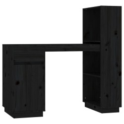 vidaXL Escritorio de madera maciza de pino negro 110x53x117 cm