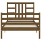 vidaXL Estructura cama con cabecero madera maciza marrón miel 90x200cm