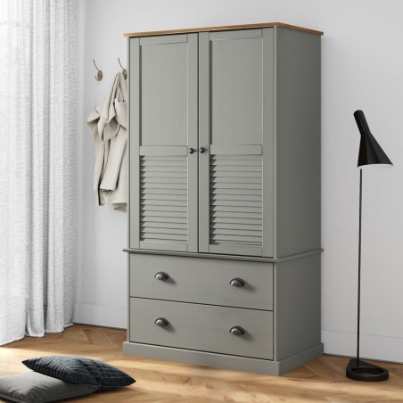 vidaXL Armario VIGO madera maciza de pino gris 90x55x176 cm
