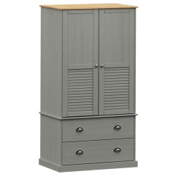 vidaXL Armario VIGO madera maciza de pino gris 90x55x176 cm