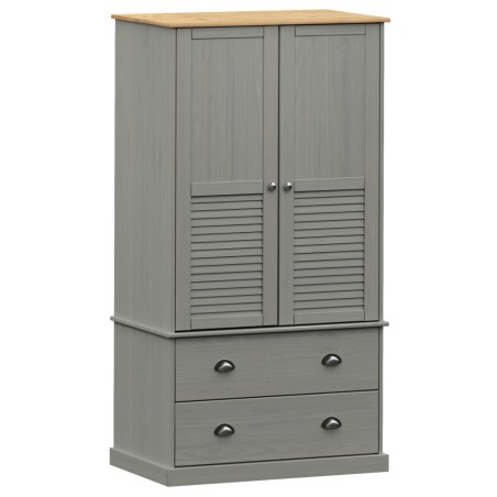 vidaXL Armario VIGO madera maciza de pino gris 90x55x176 cm
