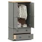 vidaXL Armario VIGO madera maciza de pino gris 90x55x176 cm