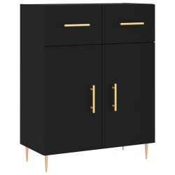 vidaXL Aparador de madera de ingeniería negro 69,5x34x90 cm