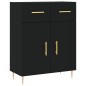 vidaXL Aparador de madera de ingeniería negro 69,5x34x90 cm vidaXL Aparador de madera de ingeniería negro 69,5x34x90 cm