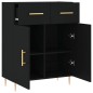 vidaXL Aparador de madera de ingeniería negro 69,5x34x90 cm vidaXL Aparador de madera de ingeniería negro 69,5x34x90 cm