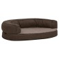 vidaXL Colchón de cama de perro ergonómico aspecto lino marrón 75x53cm vidaXL Colchón de cama de perro ergonómico aspecto lino marrón 75x53cm