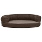 vidaXL Colchón de cama de perro ergonómico aspecto lino marrón 75x53cm vidaXL Colchón de cama de perro ergonómico aspecto lino marrón 75x53cm