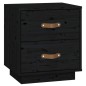 vidaXL Mesita de noche madera maciza de pino negro 40x34x45 cm vidaXL Mesita de noche madera maciza de pino negro 40x34x45 cm