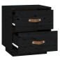 vidaXL Mesita de noche madera maciza de pino negro 40x34x45 cm vidaXL Mesita de noche madera maciza de pino negro 40x34x45 cm