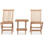 vidaXL Set de comedor de jardín plegable 3 pzas madera maciza de teca vidaXL Set de comedor de jardín plegable 3 pzas madera maciza de teca