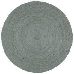vidaXL Alfombra de yute tejida a mano redonda verde oliva 210 cm