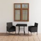 vidaXL Juego de comedor para jardín 3 piezas ratán sintético negro vidaXL Juego de comedor para jardín 3 piezas ratán sintético negro