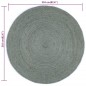 vidaXL Alfombra de yute tejida a mano redonda verde oliva 210 cm vidaXL Alfombra de yute tejida a mano redonda verde oliva 210 cm