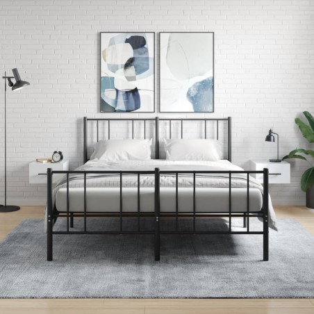 vidaXL Mesitas de noche de pared 2 uds blanco brillo 35x35x20 cm