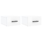 vidaXL Mesitas de noche de pared 2 uds blanco brillo 35x35x20 cm