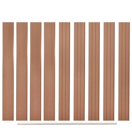 vidaXL Tableros de valla de repuesto 9 uds WPC marrón 170 cm