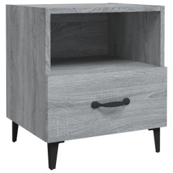 vidaXL Mesita de noche madera contrachapada gris Sonoma