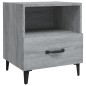 vidaXL Mesita de noche madera contrachapada gris Sonoma