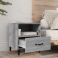 vidaXL Mesita de noche madera contrachapada gris Sonoma