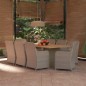 vidaXL Juego de comedor para jardín 9 piezas ratán sintético marrón