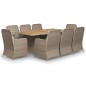 vidaXL Juego de comedor para jardín 9 piezas ratán sintético marrón