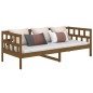 vidaXL Sofá cama madera maciza de pino marrón miel 90x200 cm vidaXL Sofá cama madera maciza de pino marrón miel 90x200 cm