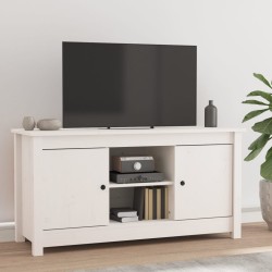 vidaXL Mueble para TV de madera maciza de pino blanco 103x36,5x52 cm