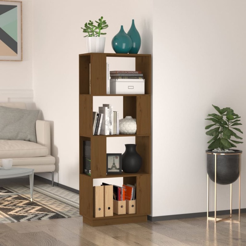 vidaXL Estantería/divisor espacios madera pino marrón miel 51x25x132cm vidaXL Estantería/divisor espacios madera pino marrón miel 51x25x132cm
