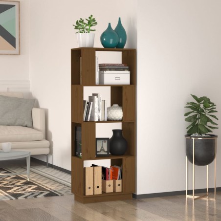vidaXL Estantería/divisor espacios madera pino marrón miel 51x25x132cm