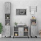 vidaXL Armario de lavabo madera contrachapada gris hormigón 80x33x60cm vidaXL Armario de lavabo madera contrachapada gris hormigón 80x33x60cm