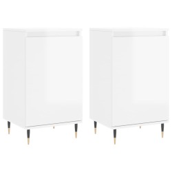 vidaXL Aparadores 2 uds madera de ingeniería blanco brillo 40x35x70 cm
