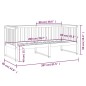 vidaXL Sofá cama de madera maciza de pino marrón miel 80x200 cm vidaXL Sofá cama de madera maciza de pino marrón miel 80x200 cm