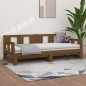 vidaXL Sofá cama extraíble madera de pino marrón miel 2x(80x200) cm