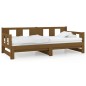vidaXL Sofá cama extraíble madera de pino marrón miel 2x(80x200) cm