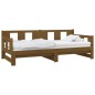 vidaXL Sofá cama extraíble madera de pino marrón miel 2x(80x200) cm
