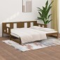 vidaXL Sofá cama extraíble madera de pino marrón miel 2x(80x200) cm