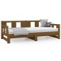 vidaXL Sofá cama extraíble madera de pino marrón miel 2x(80x200) cm