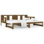 vidaXL Sofá cama extraíble madera de pino marrón miel 2x(80x200) cm