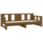 vidaXL Sofá cama extraíble madera de pino marrón miel 2x(80x200) cm