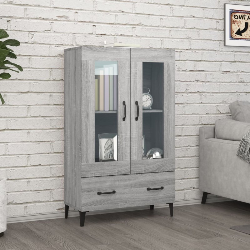vidaXL Aparador alto de madera contrachapada gris Sonoma 70x31x115 cm vidaXL Aparador alto de madera contrachapada gris Sonoma 70x31x115 cm