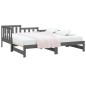 vidaXL Sofá cama extraíble madera maciza de pino gris 2x(90x190) cm