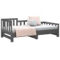 vidaXL Sofá cama extraíble madera maciza de pino gris 2x(90x190) cm