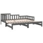 vidaXL Sofá cama extraíble madera maciza de pino gris 2x(90x190) cm