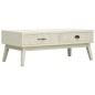 vidaXL Mesa de centro con 2 cajones tallados madera gris 110x50x40 cm vidaXL Mesa de centro con 2 cajones tallados madera gris 110x50x40 cm