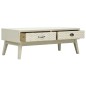 vidaXL Mesa de centro con 2 cajones tallados madera gris 110x50x40 cm vidaXL Mesa de centro con 2 cajones tallados madera gris 110x50x40 cm