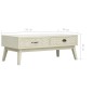 vidaXL Mesa de centro con 2 cajones tallados madera gris 110x50x40 cm vidaXL Mesa de centro con 2 cajones tallados madera gris 110x50x40 cm