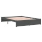 vidaXL Estructura de cama de madera maciza gris 140x200 cm vidaXL Estructura de cama de madera maciza gris 140x200 cm