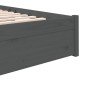 vidaXL Estructura de cama de madera maciza gris 140x200 cm vidaXL Estructura de cama de madera maciza gris 140x200 cm